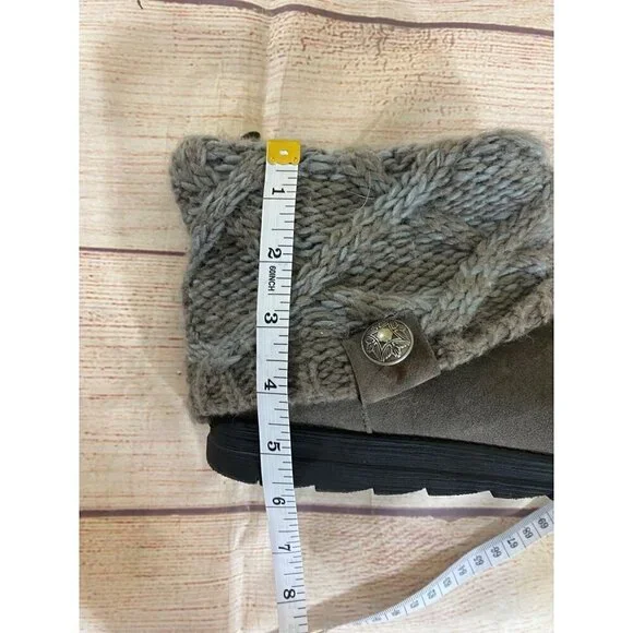 Muk Luks Women's Grey Soft Warm Slipper Booties - 8 - Picture 13 of 13